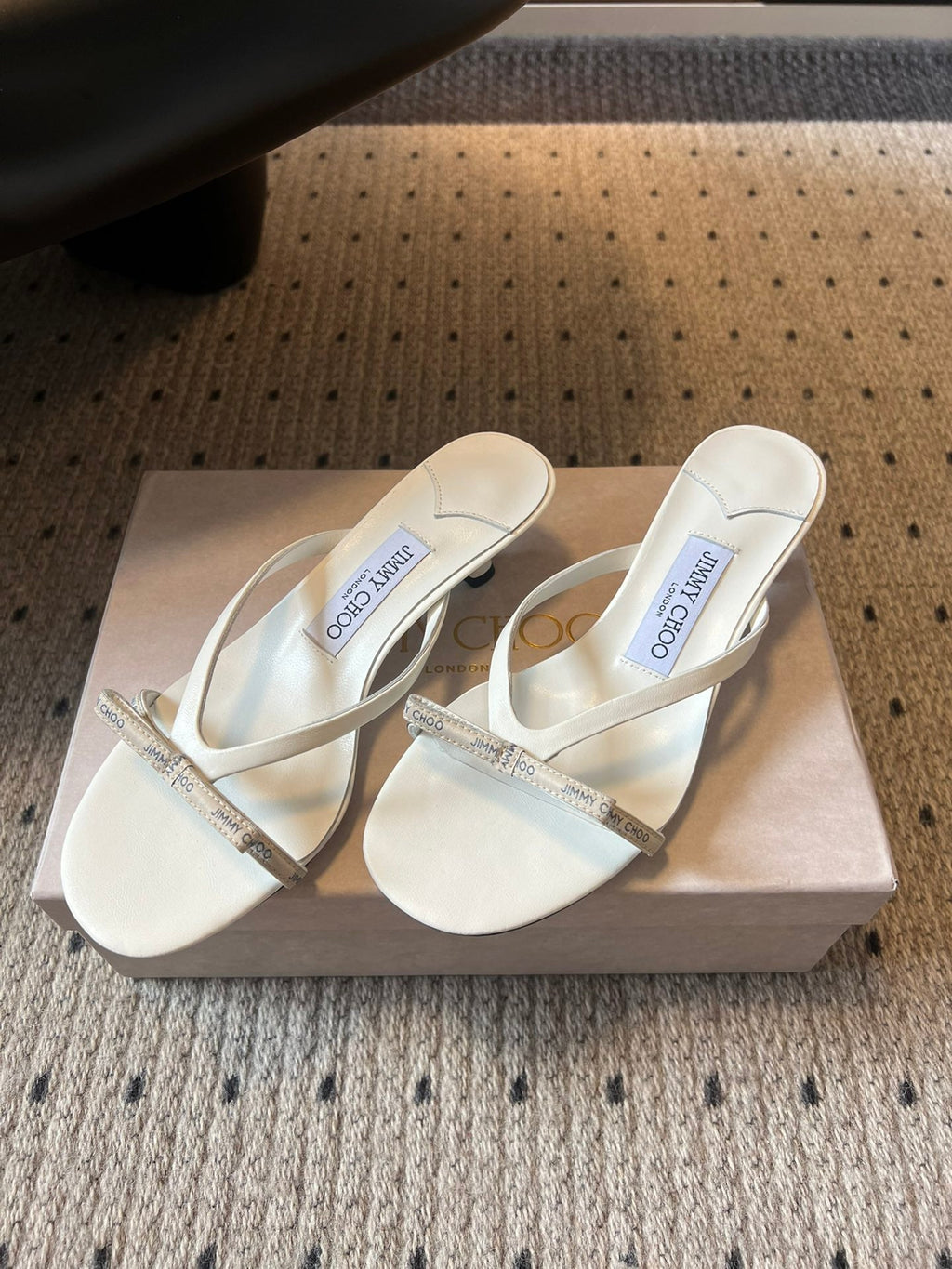 JIMMY CHOO 26S STRAPPY HEELED SANDALS IN WHITE LAMBSKIN