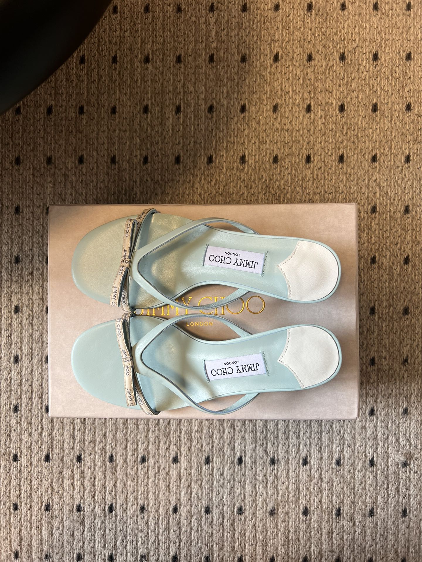 JIMMY CHOO 26S STRAPPY HEELED SANDALS IN PASTEL BLUE LAMBSKIN