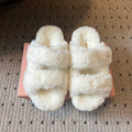 MIUMIU 26S SHEEPSKIN SLIPPERS IN WHITE