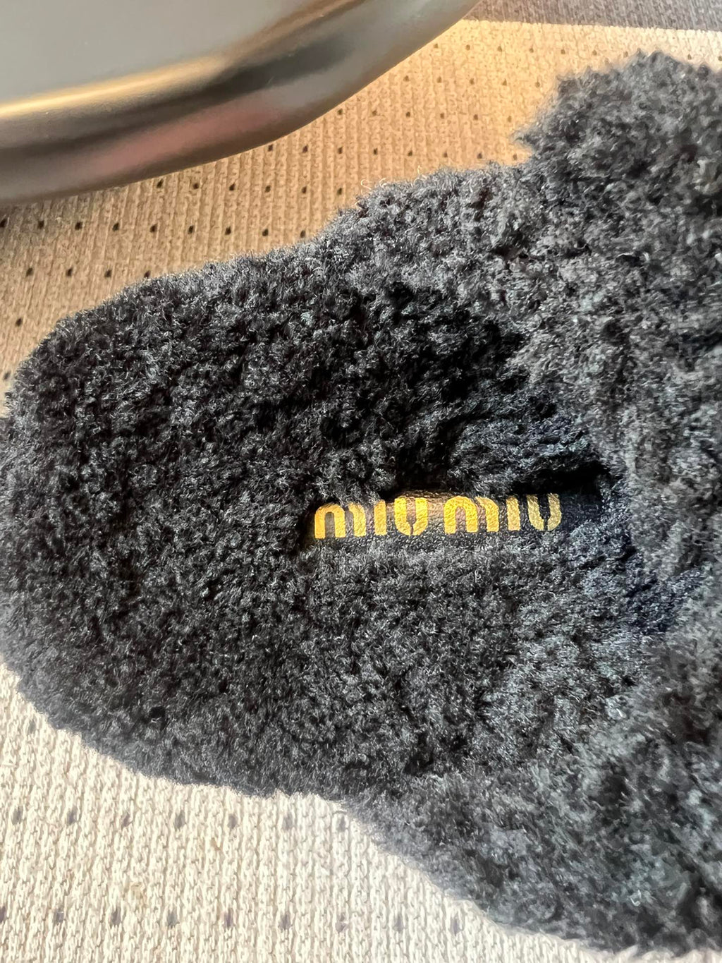 MIUMIU 26S SHEEPSKIN SLIPPERS IN BLACK
