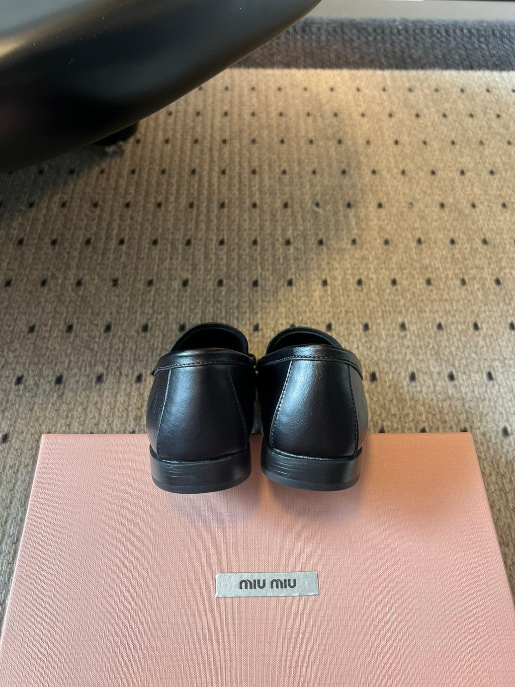 MIUMIU 26S LOAFERS IN BLACK CALFSKIN