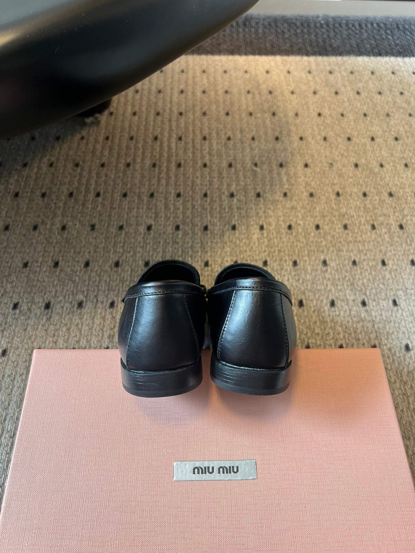 MIUMIU 26S LOAFERS IN BLACK CALFSKIN
