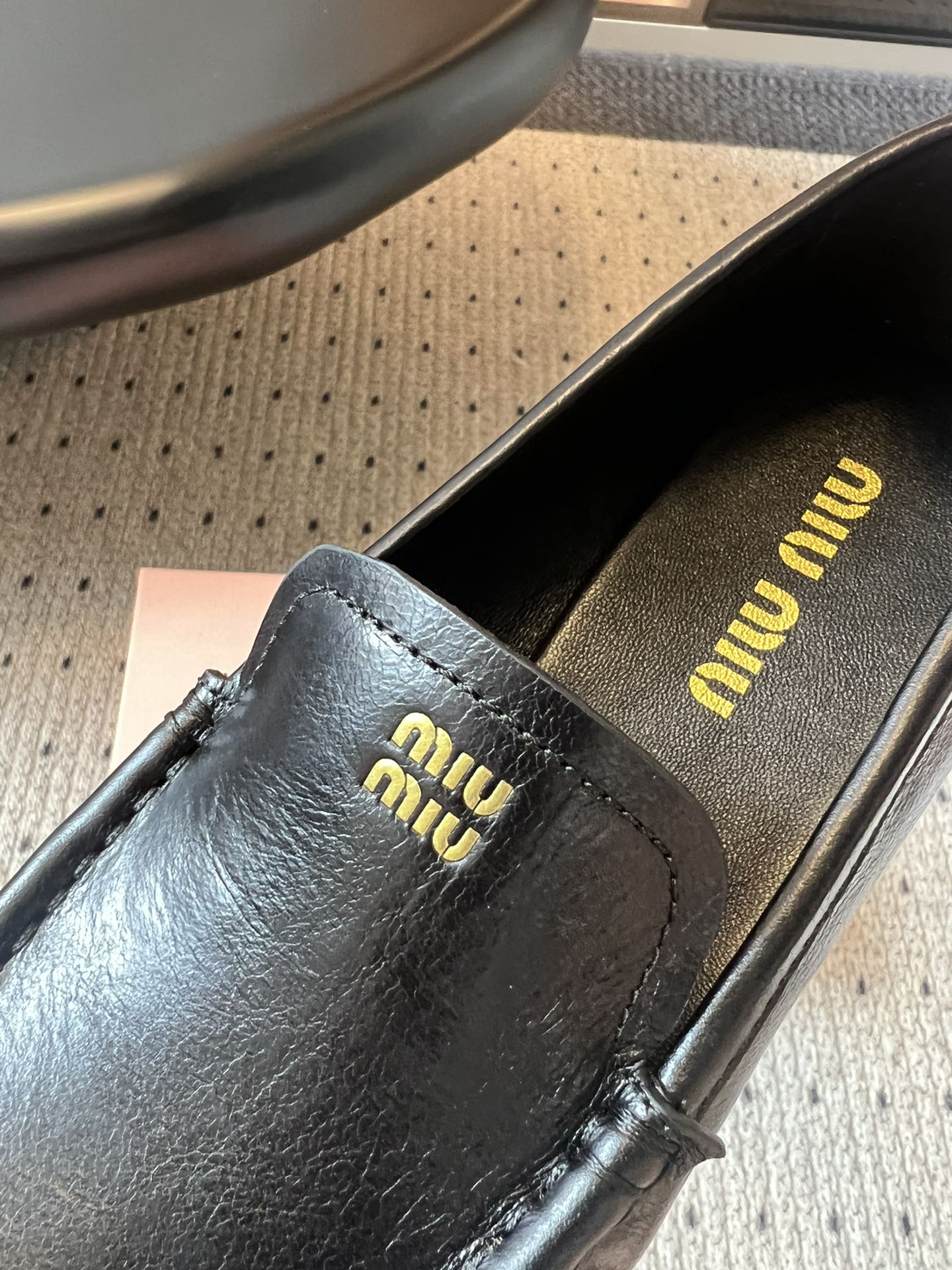 MIUMIU 26S LOAFERS IN BLACK CALFSKIN