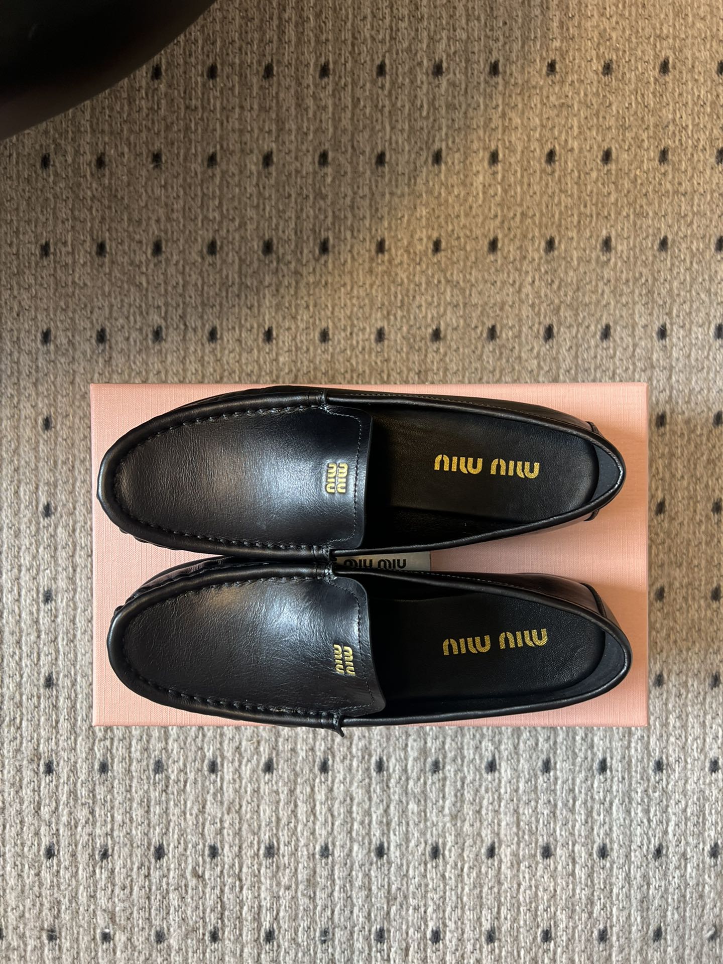 MIUMIU 26S LOAFERS IN BLACK CALFSKIN