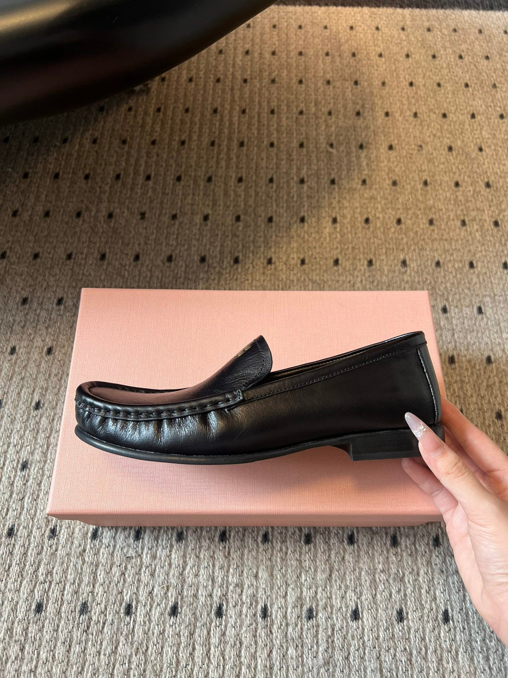 MIUMIU 26S LOAFERS IN BLACK CALFSKIN