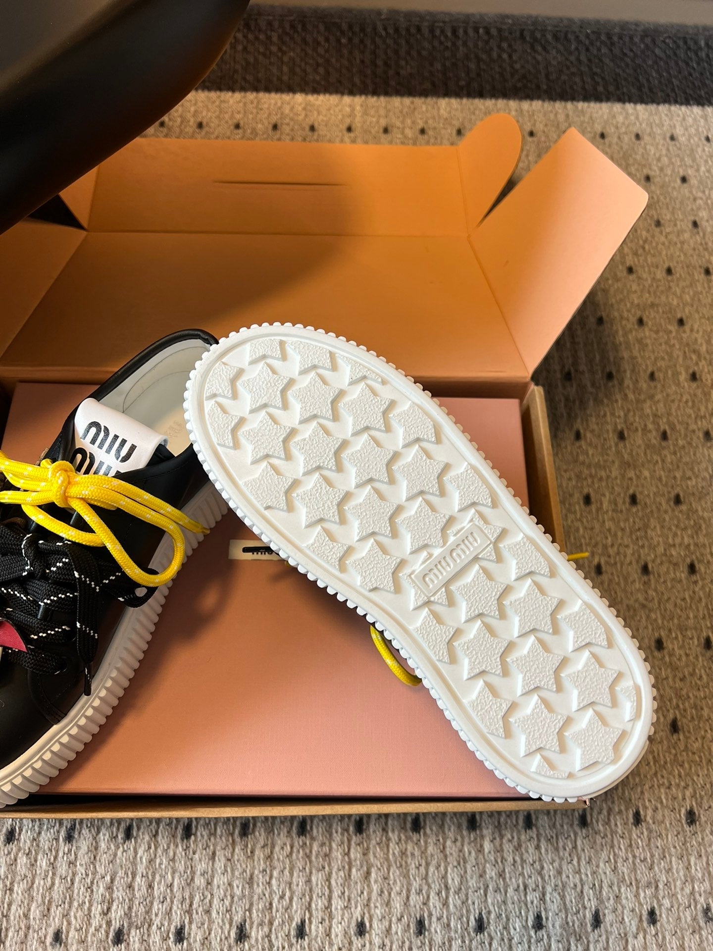 MIUMIU 26S SNEAKERS 50MM IN BLACK CALFSKIN