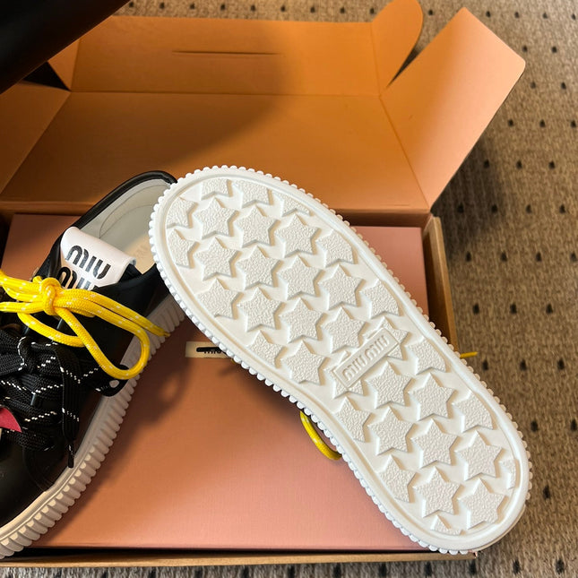 MIUMIU 26S SNEAKERS 50MM IN BLACK CALFSKIN