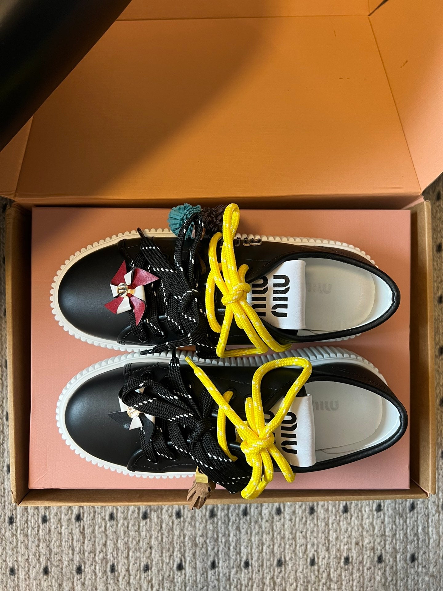 MIUMIU 26S SNEAKERS 50MM IN BLACK CALFSKIN