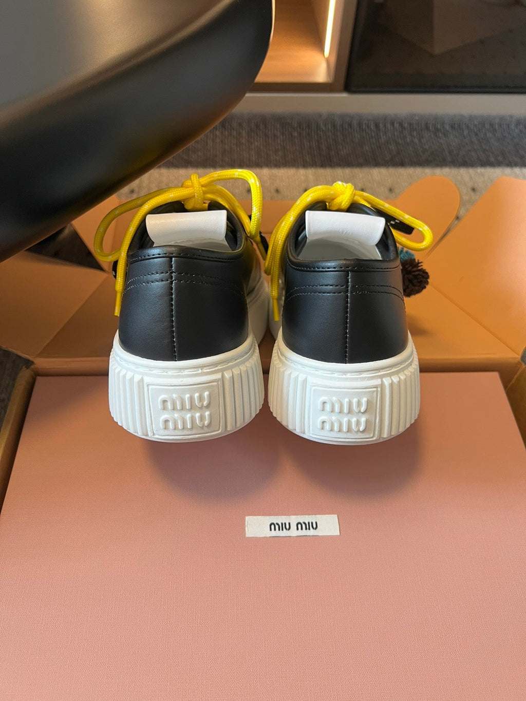MIUMIU 26S SNEAKERS 50MM IN BLACK CALFSKIN