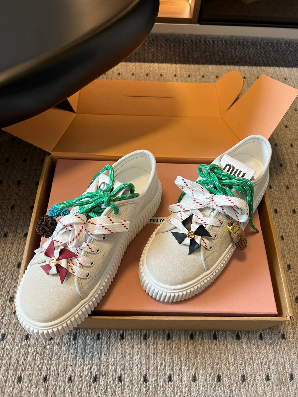MIUMIU 26S SNEAKERS 50MM IN SAND BEIGE SUEDE