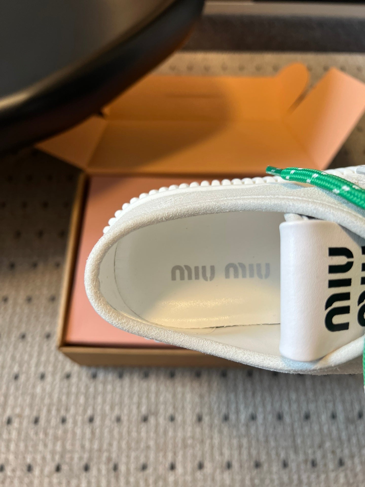 MIUMIU 26S SNEAKERS 50MM IN SAND BEIGE SUEDE