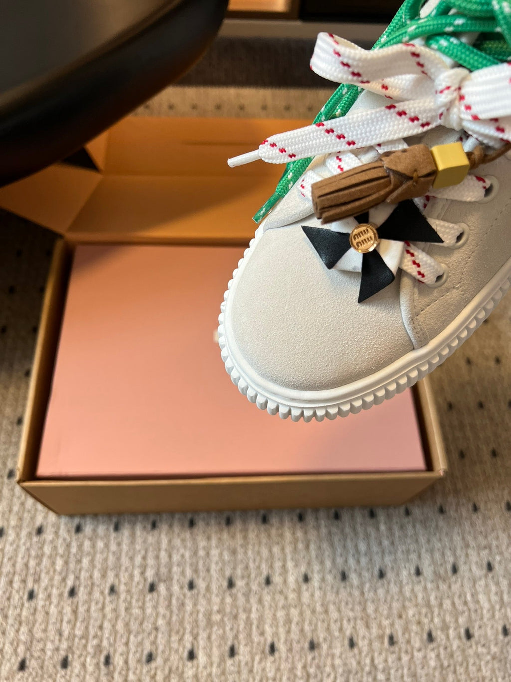 MIUMIU 26S SNEAKERS 50MM IN SAND BEIGE SUEDE