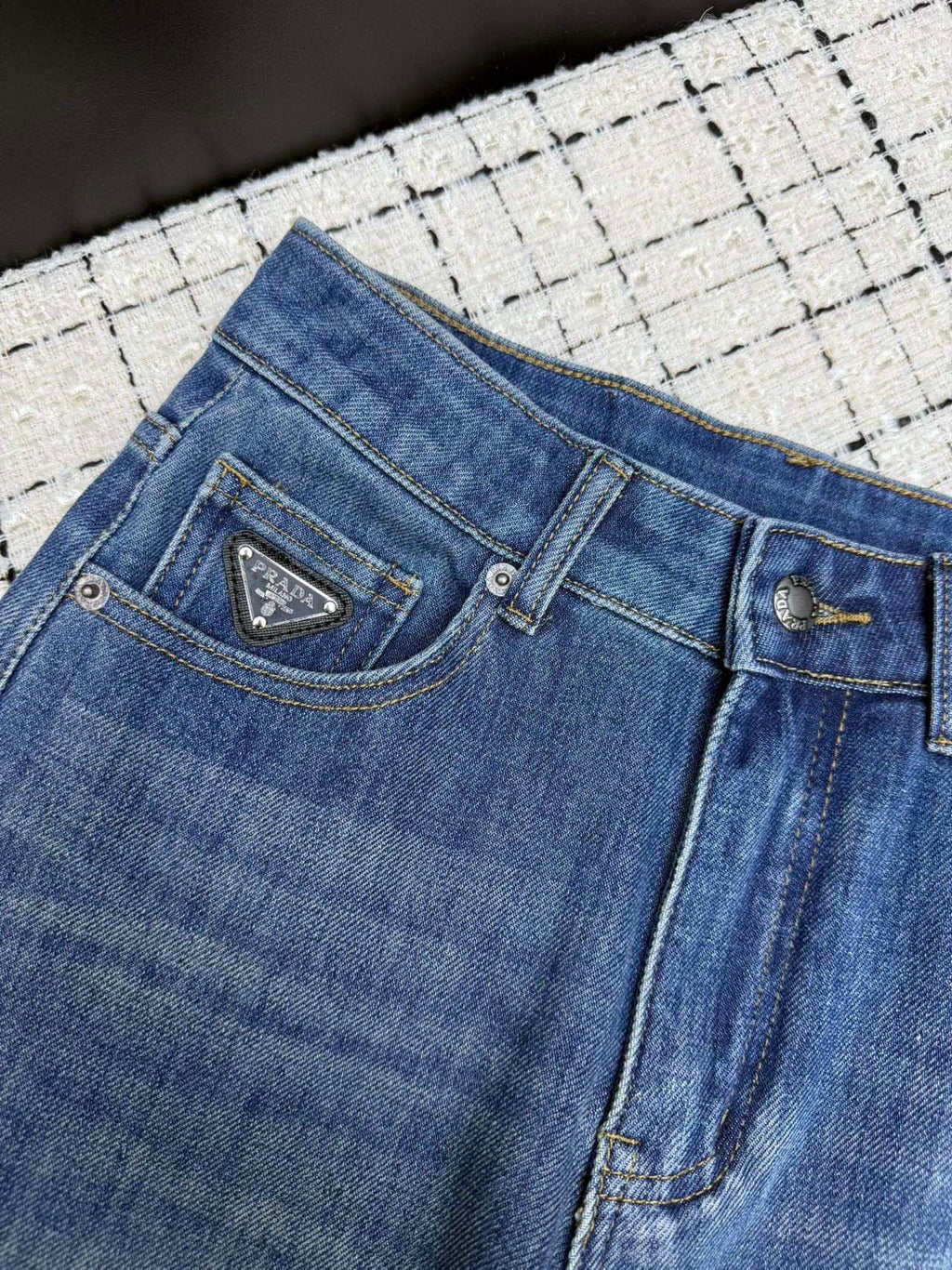 PRADA 26S TWO-POCKET STRAIGHT-LEG JEANS 587