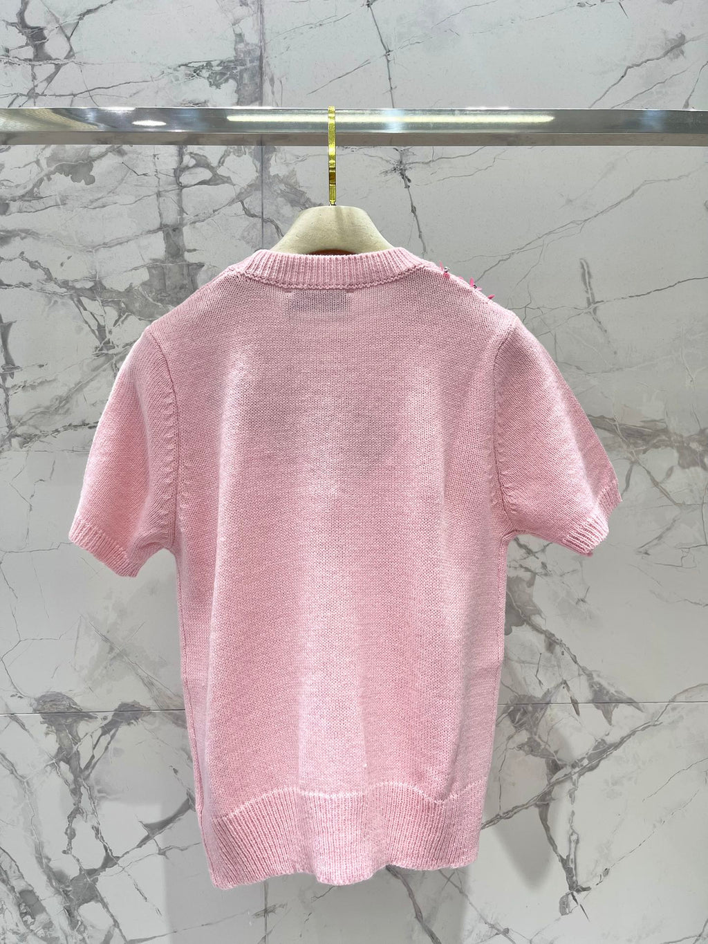 MIUMIU SHORT-SLEEVE KNIT TOP STYLE 298