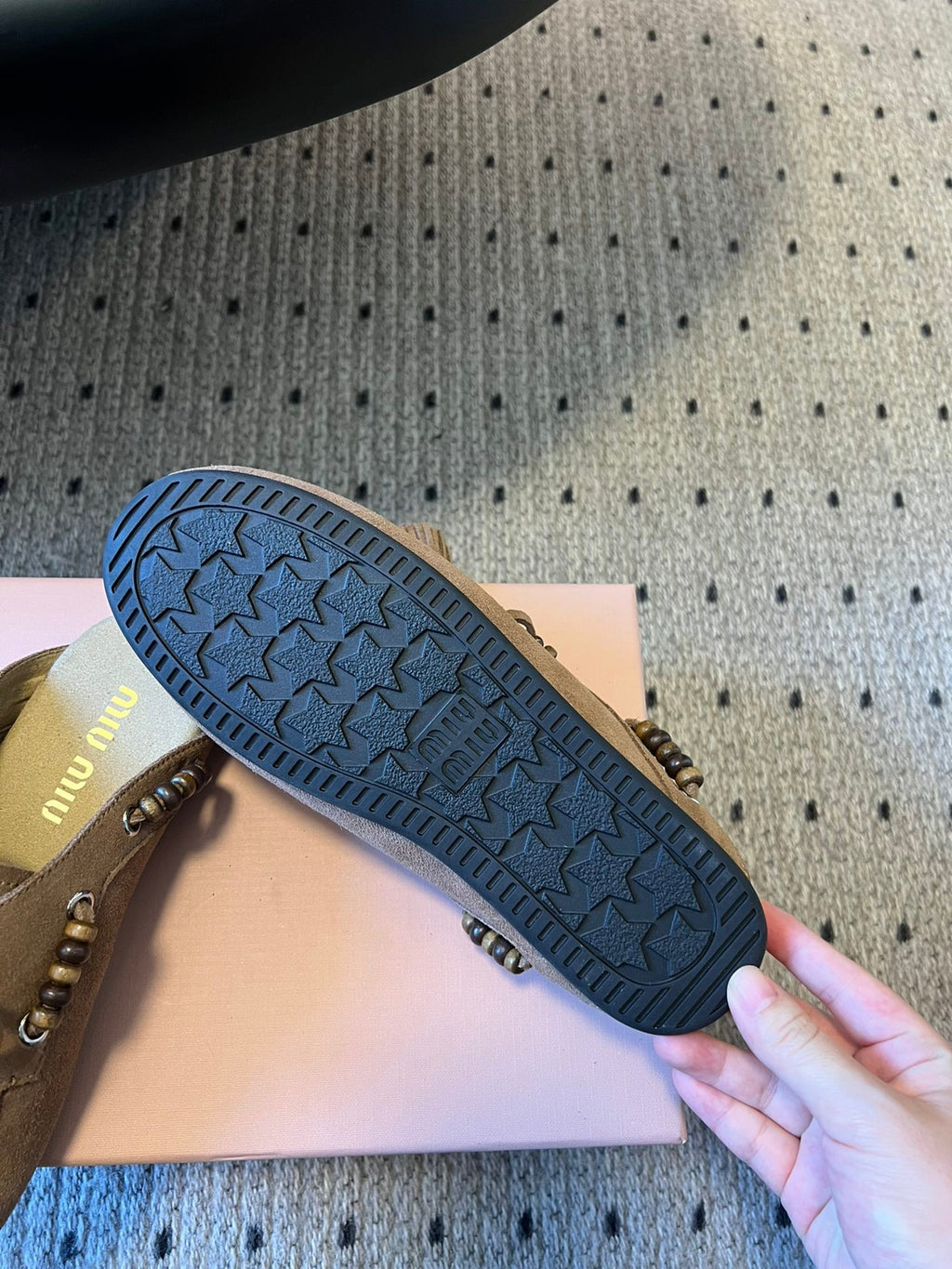 MIUMIU 26S MULES IN TAUPE BROWN SUEDE