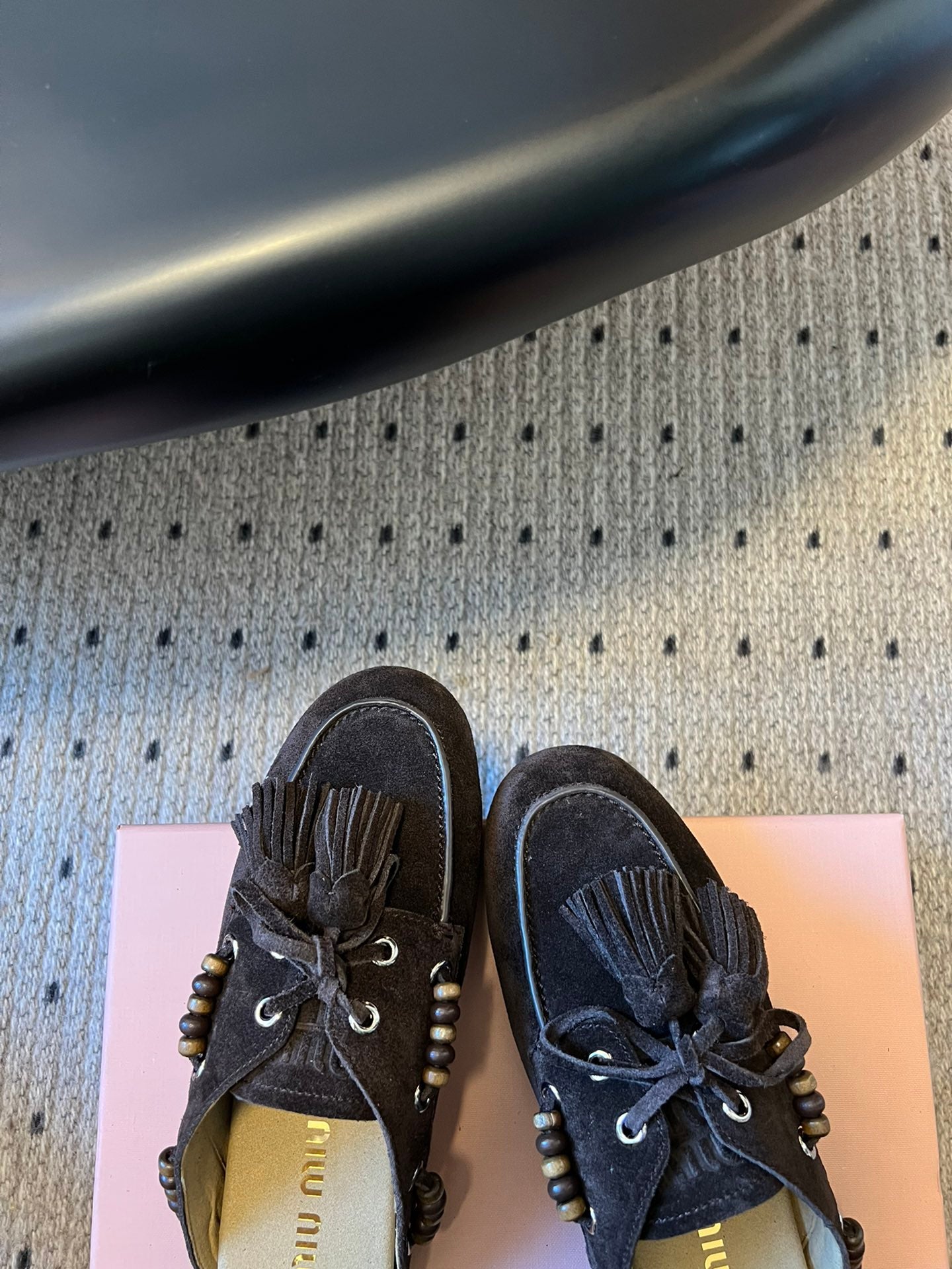 MIUMIU 26S MULES IN DARK BROWN SUEDE