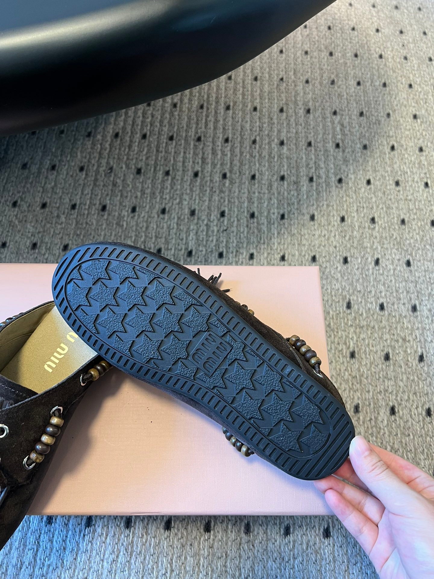 MIUMIU 26S MULES IN DARK BROWN SUEDE