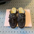 MIUMIU 26S MULES IN DARK BROWN SUEDE