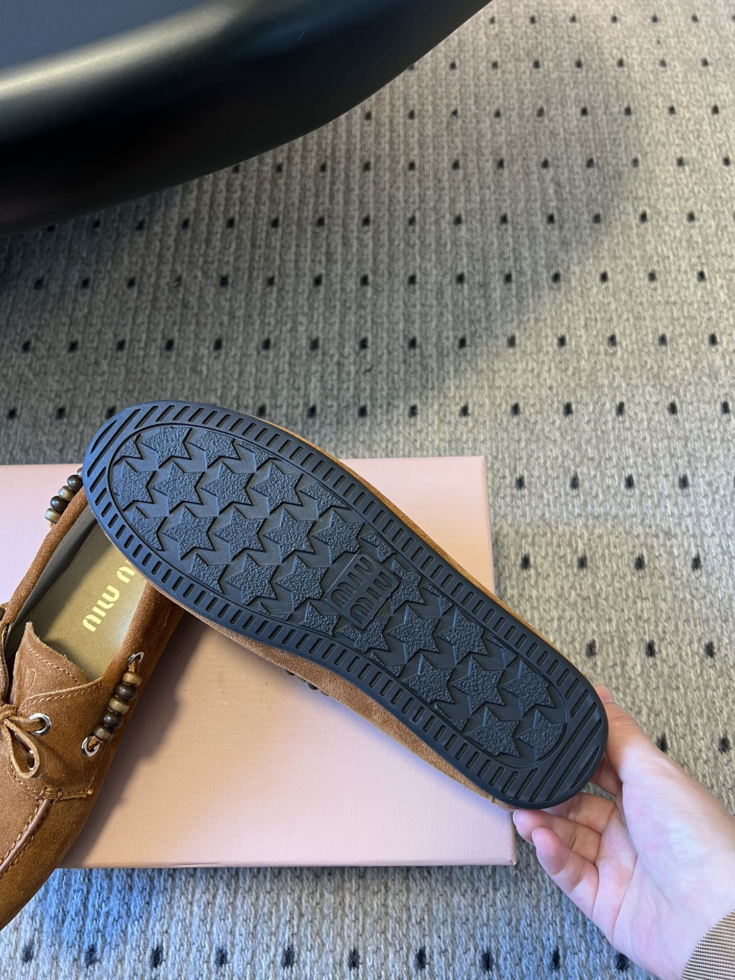 MIUMIU 26S TASSEL LOAFERS IN CARAMEL BROWN SUEDE