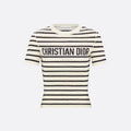 DIOR 26S STRIPED SHORT-SLEEVE KNIT SWEATER 1076
