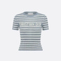 DIOR 26S STRIPED SHORT-SLEEVE KNIT SWEATER 1075