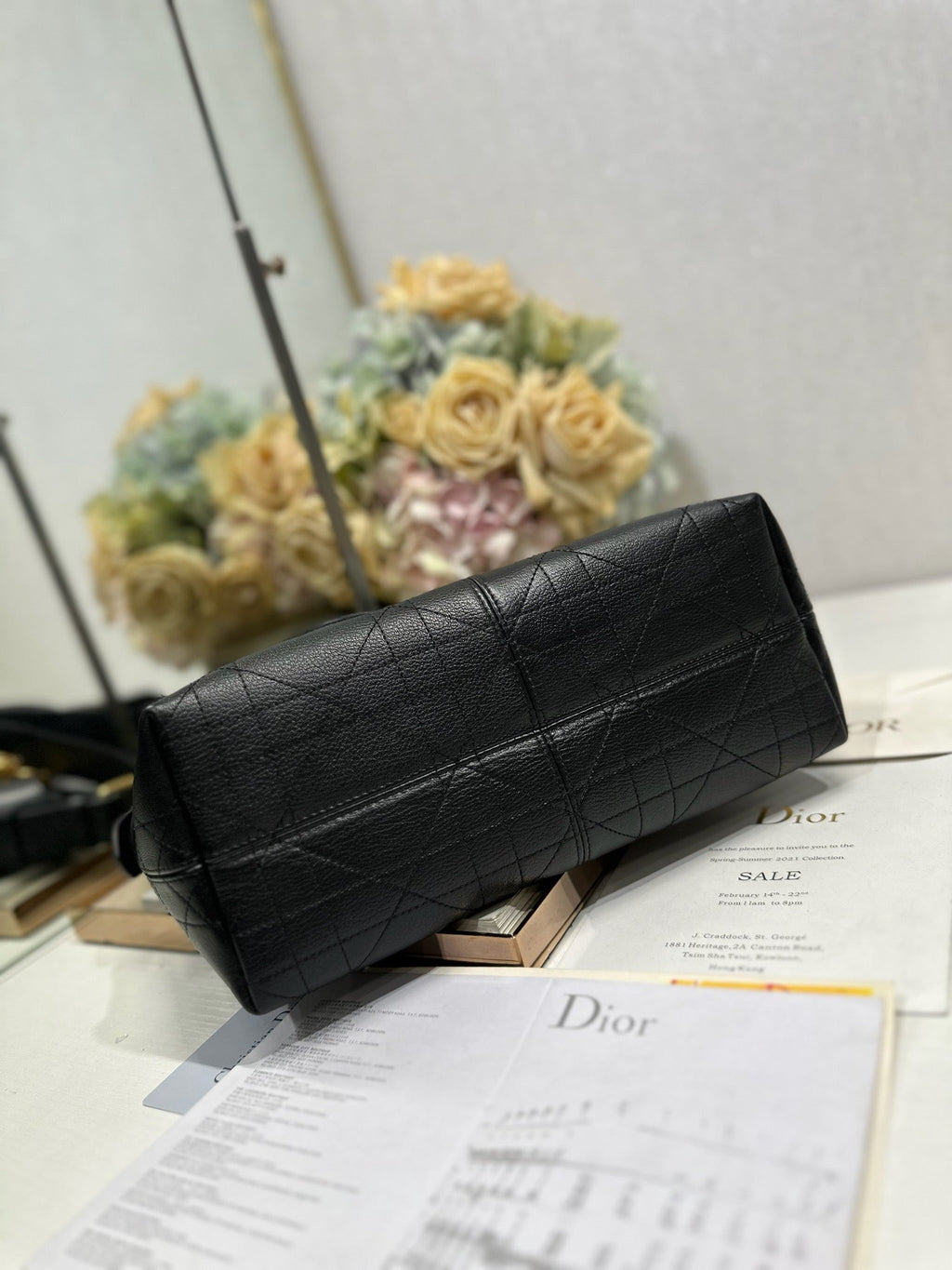 DIOR 26S VOYAGE BAG 28 IN BLACK CALFSKIN