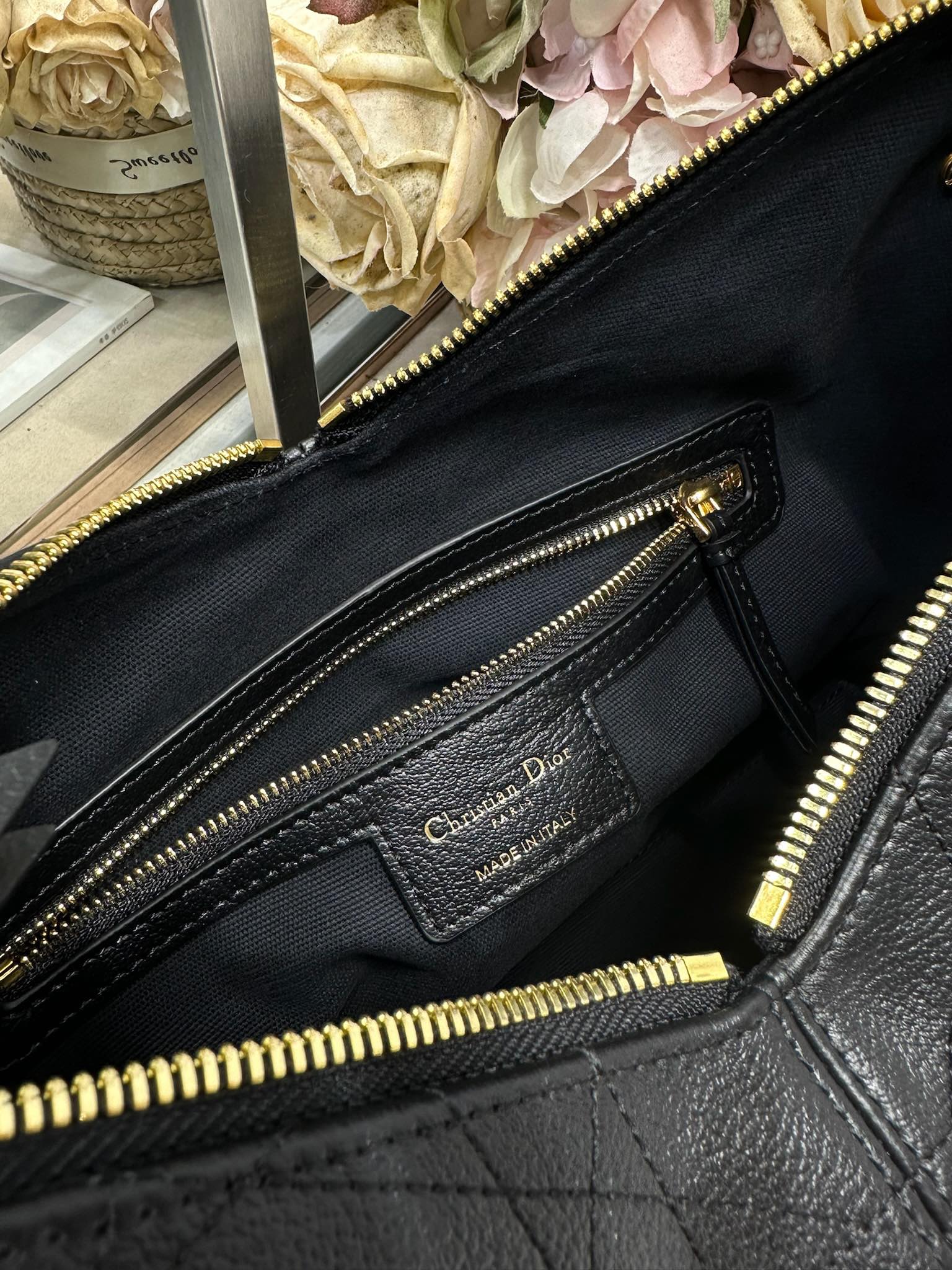 DIOR 26S VOYAGE BAG 28 IN BLACK CALFSKIN