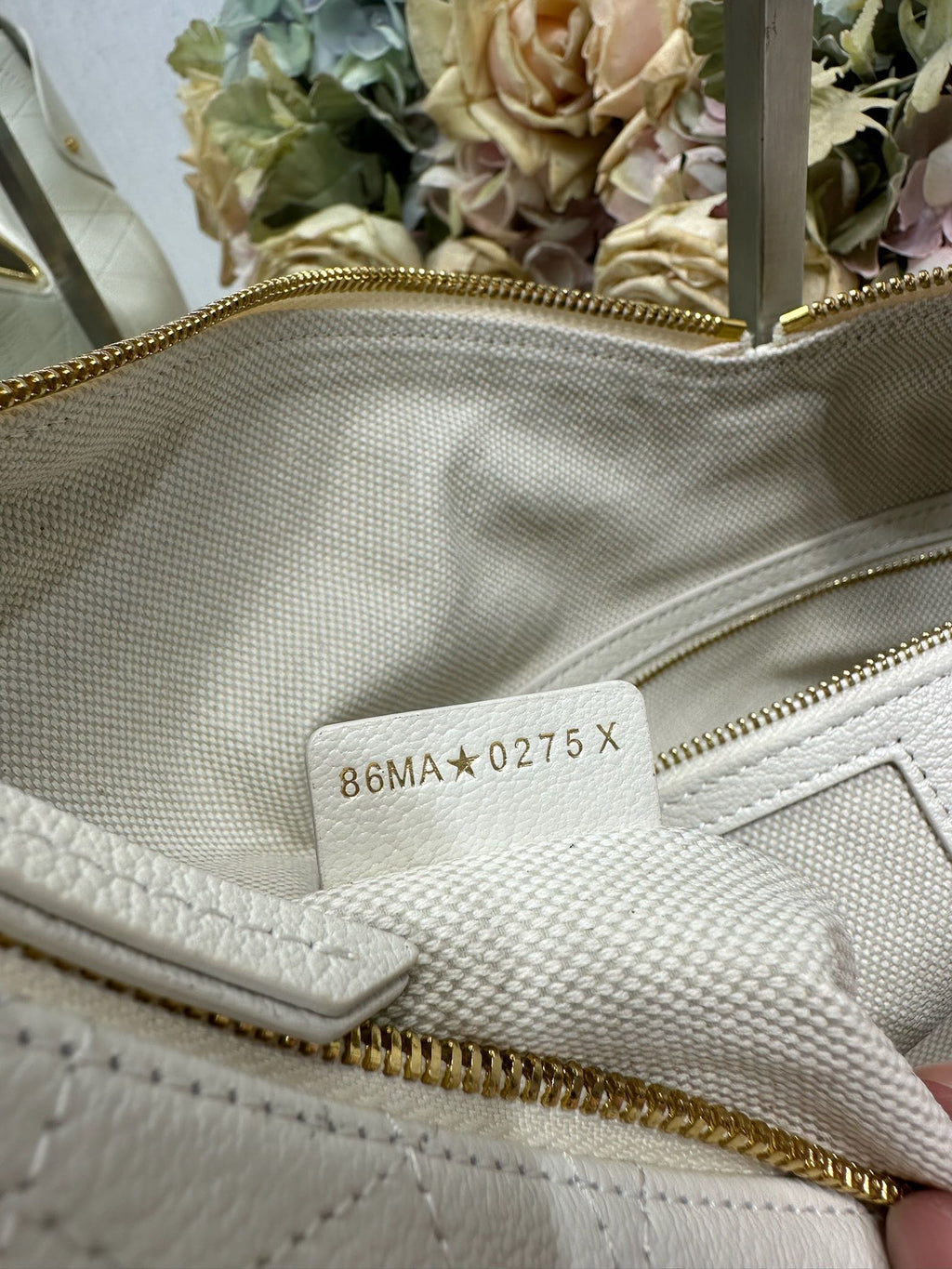 DIOR 26S VOYAGE BAG 34 IN CREAM WHITE CALFSKIN