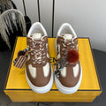FENDI 25S SNEAKERS 50 MM IN BROWN SYNTHETIC LEATHER WITH CHARM