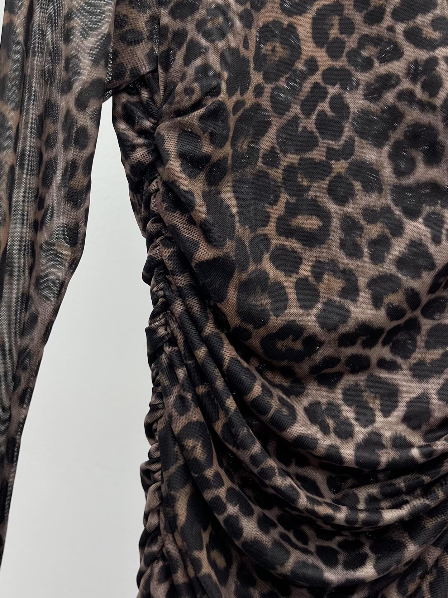 YSL 25S LEOPARD PRINT DRESS STYLE 44