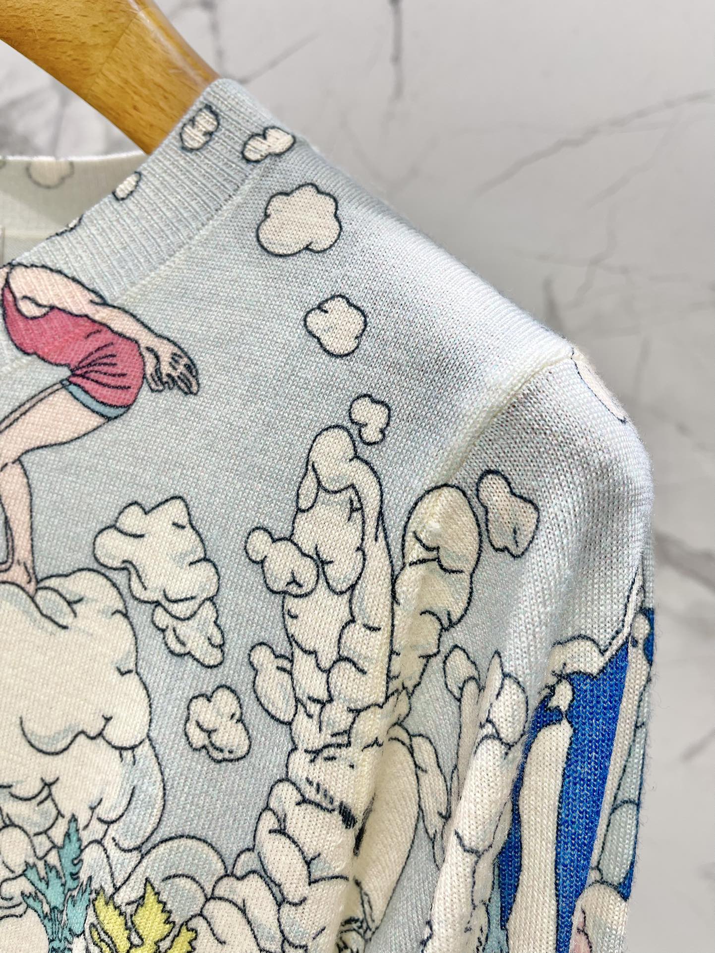 HERMES 25S LONG-SLEEVE KNIT SWEATER 263