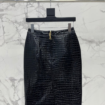 YSL 25S CROC LEATHER SKIRT STYLE 108