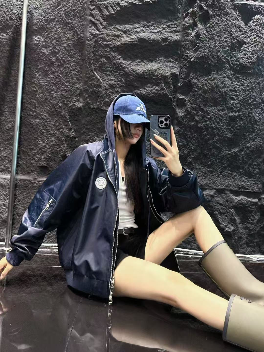CHANEL 25S HOODED ZIP JACKET 383