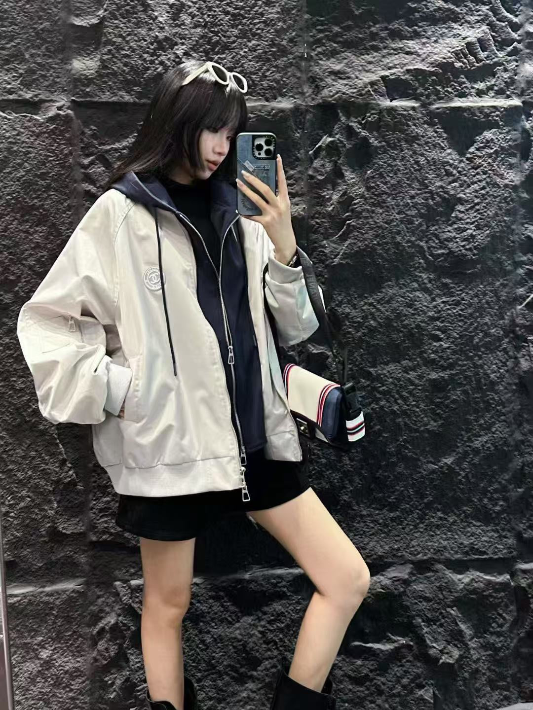 CHANEL 25S HOODED ZIP JACKET 382