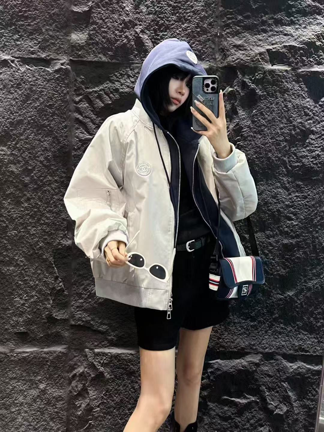 CHANEL 25S HOODED ZIP JACKET 382