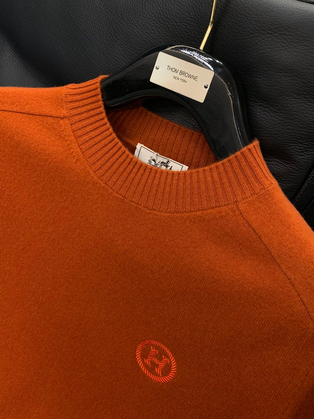 HERMES 25S LONG-SLEEVE KNITTED CREW NECK SWEATER 178