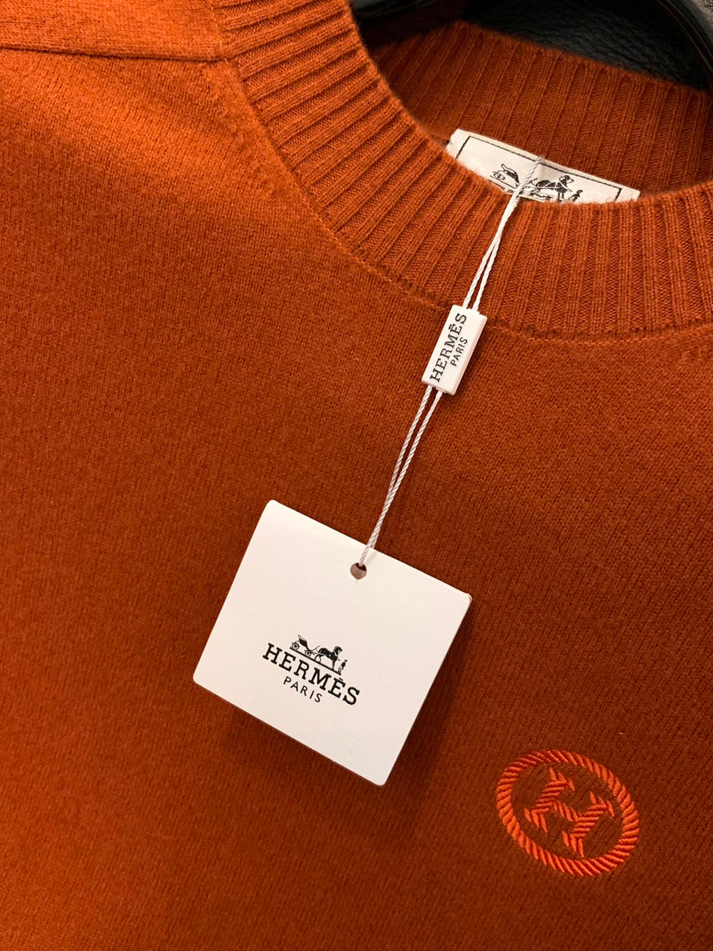 HERMES 25S LONG-SLEEVE KNITTED CREW NECK SWEATER 178