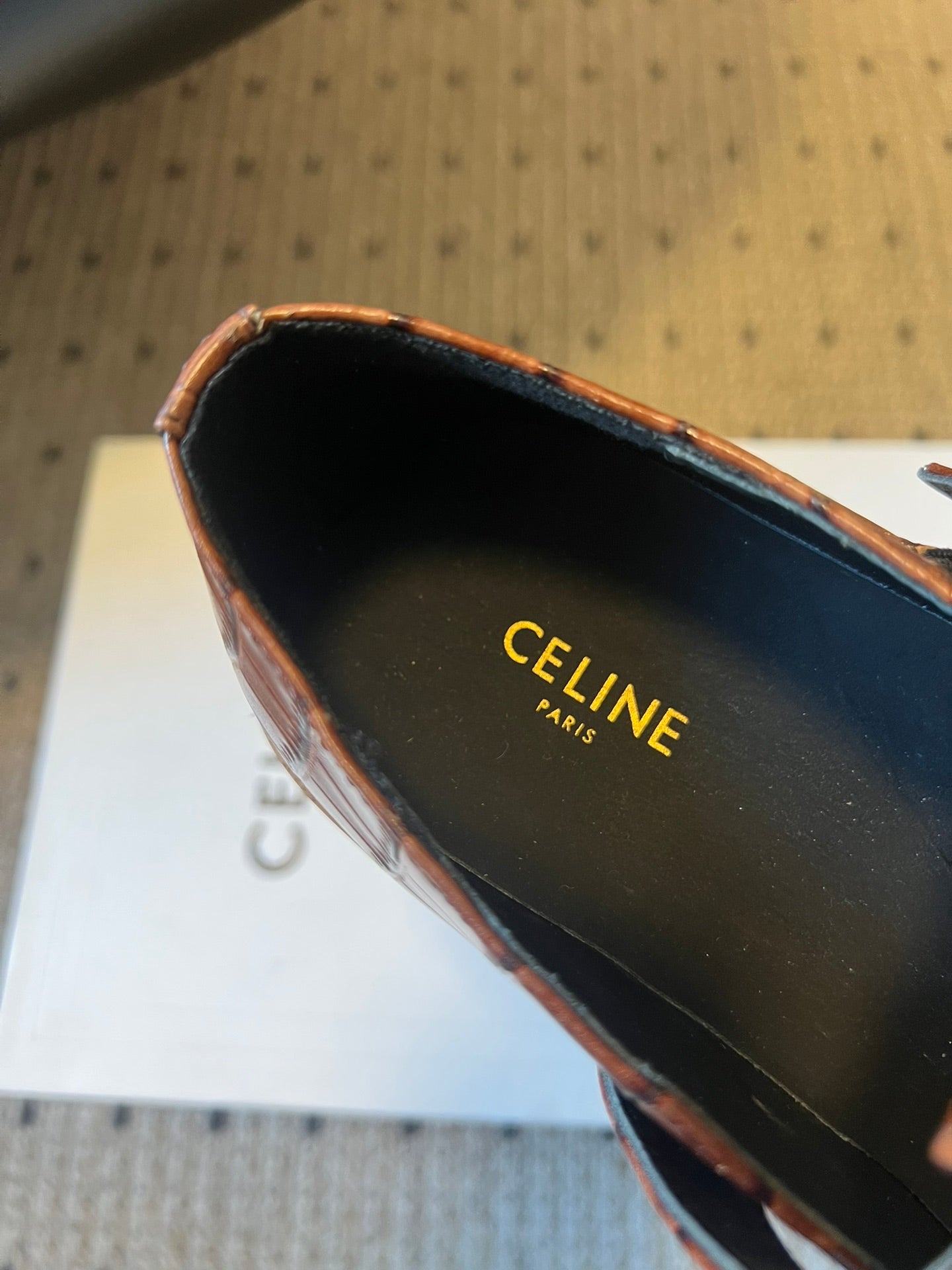 CELINE 26S MARY JANE SHOES 40 MM IN DARK BROWN CALFSKIN