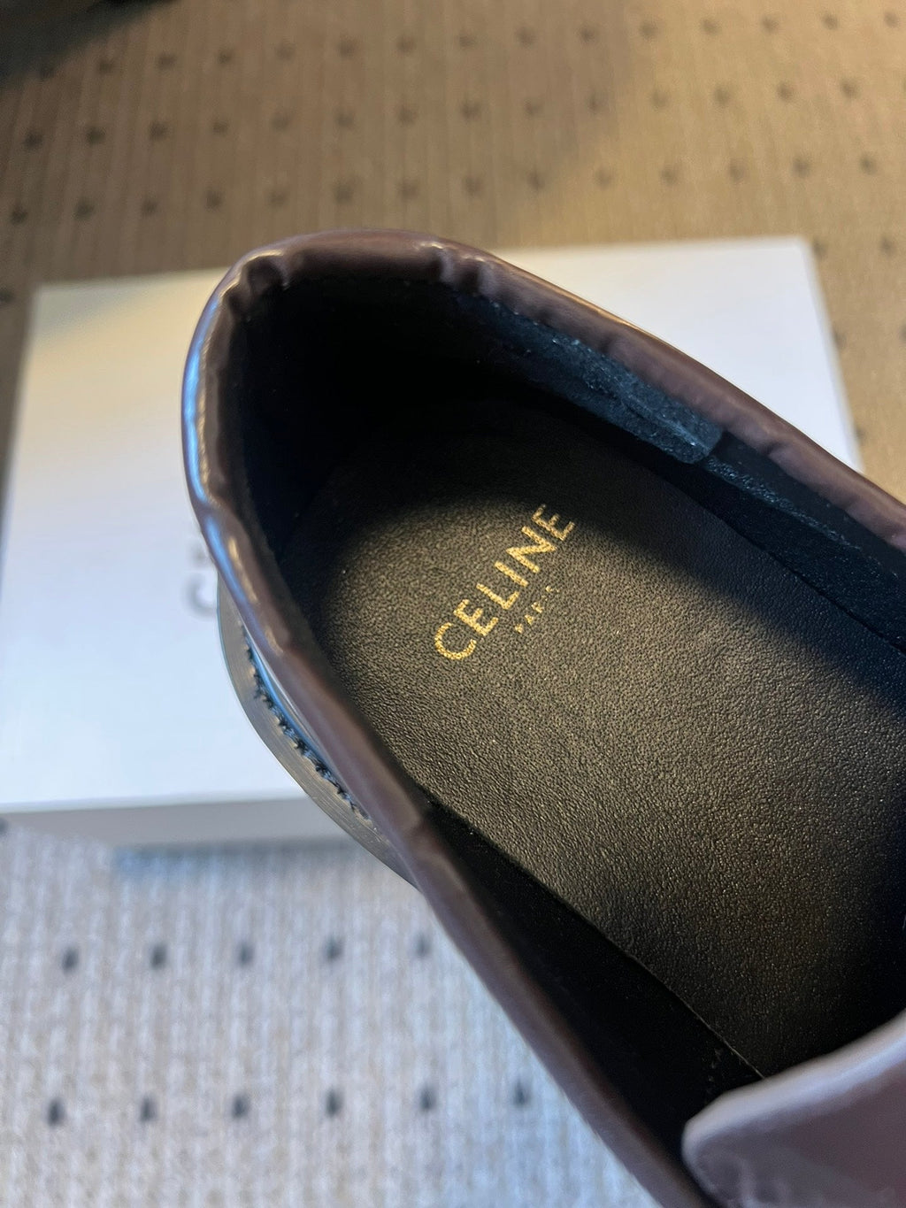 CELINE 26S LOAFER IN DARK CHOCOLATE BROWN CALFSKIN