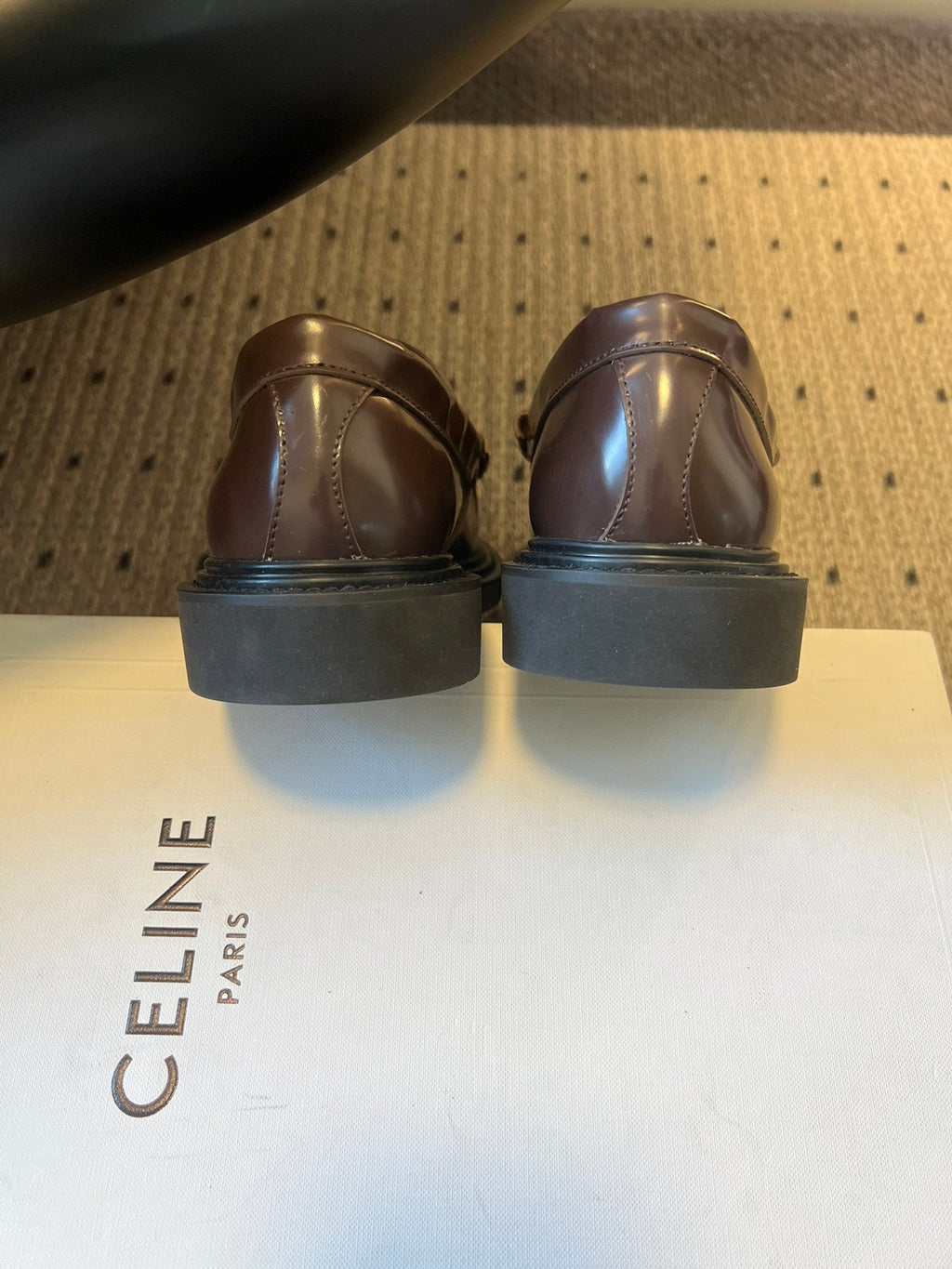 CELINE 26S LOAFER IN DARK CHOCOLATE BROWN CALFSKIN