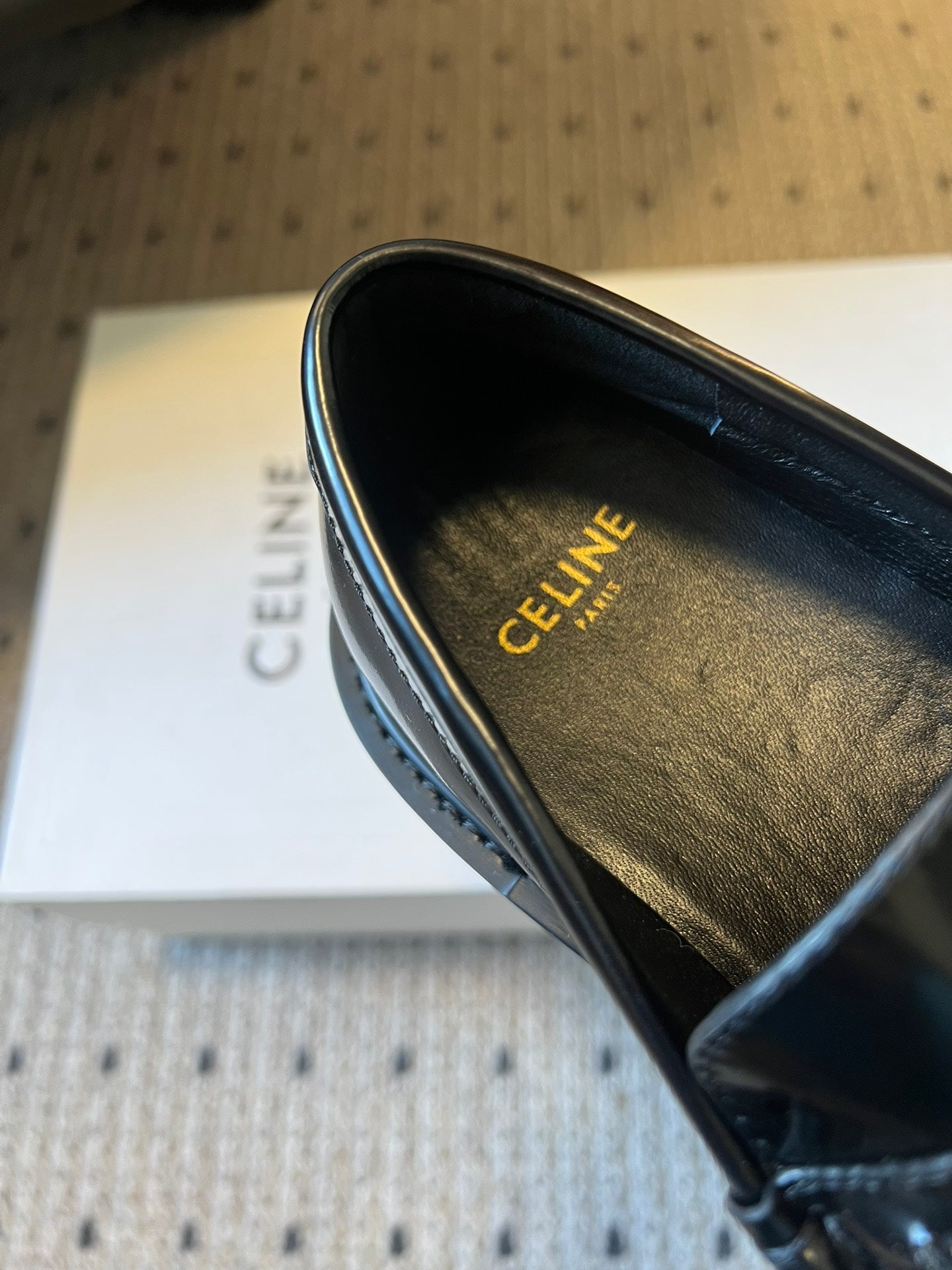 CELINE 26S LOAFER IN BLACK CALFSKIN WITH GOLD HARDWARE STYLE 3