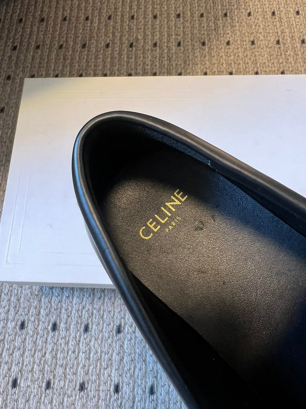 CELINE 26S LOAFER IN BLACK CALFSKIN WITH GOLD HARDWARE STYLE 2