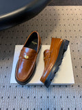 CELINE 26S LOAFER IN BROWN CALFSKIN WITH GOLD HARDWARE