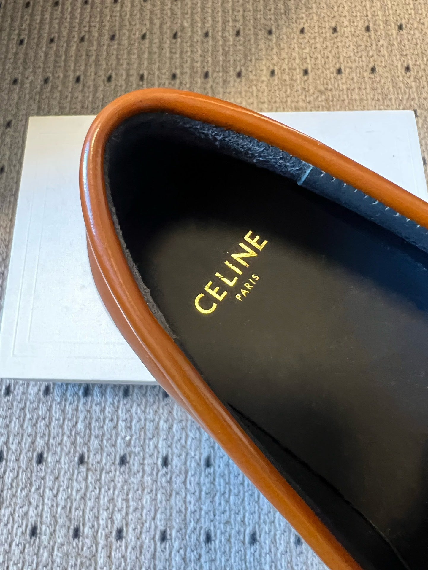 CELINE 26S LOAFER IN BROWN CALFSKIN WITH GOLD HARDWARE