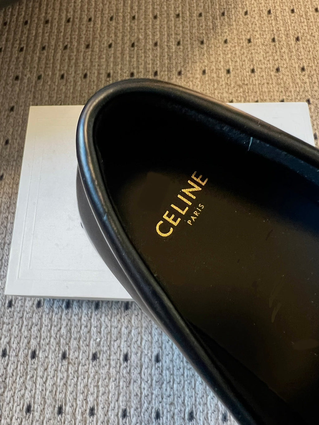CELINE 26S LOAFER IN BLACK CALFSKIN WITH SILVER HARDWARE