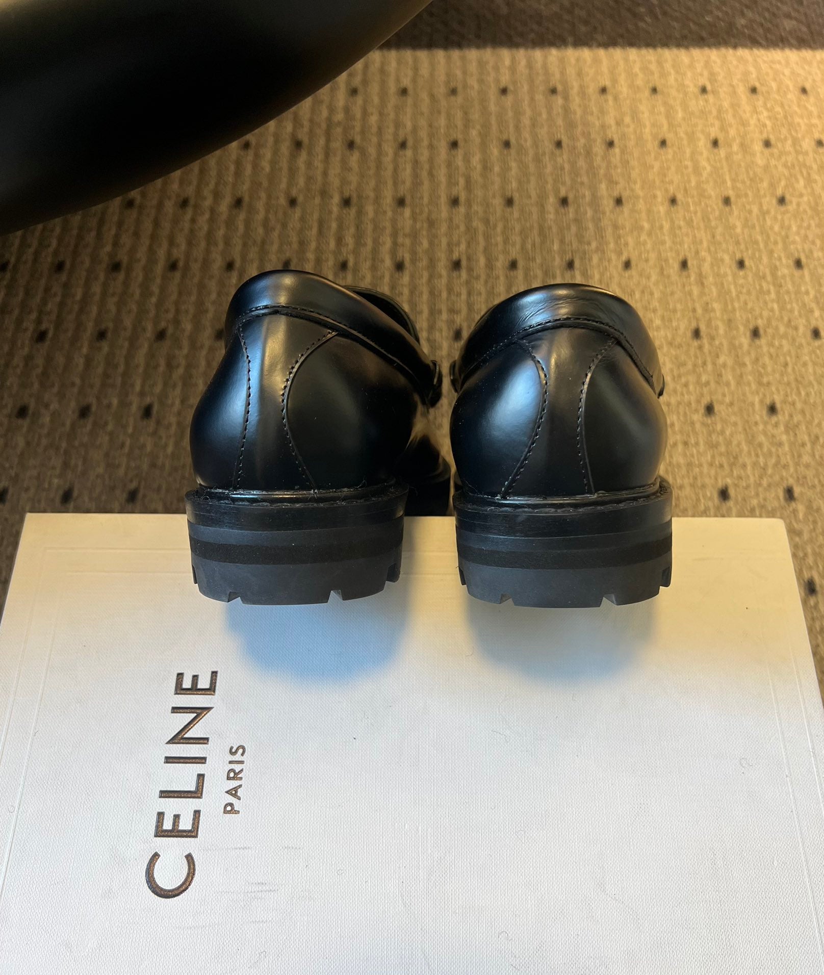 CELINE 26S LOAFER IN BLACK CALFSKIN WITH SILVER HARDWARE