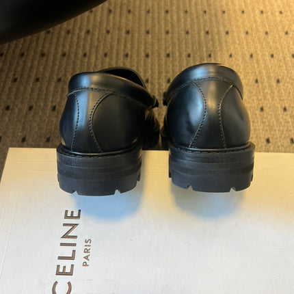 CELINE 26S LOAFER IN BLACK CALFSKIN WITH GOLD HARDWARE