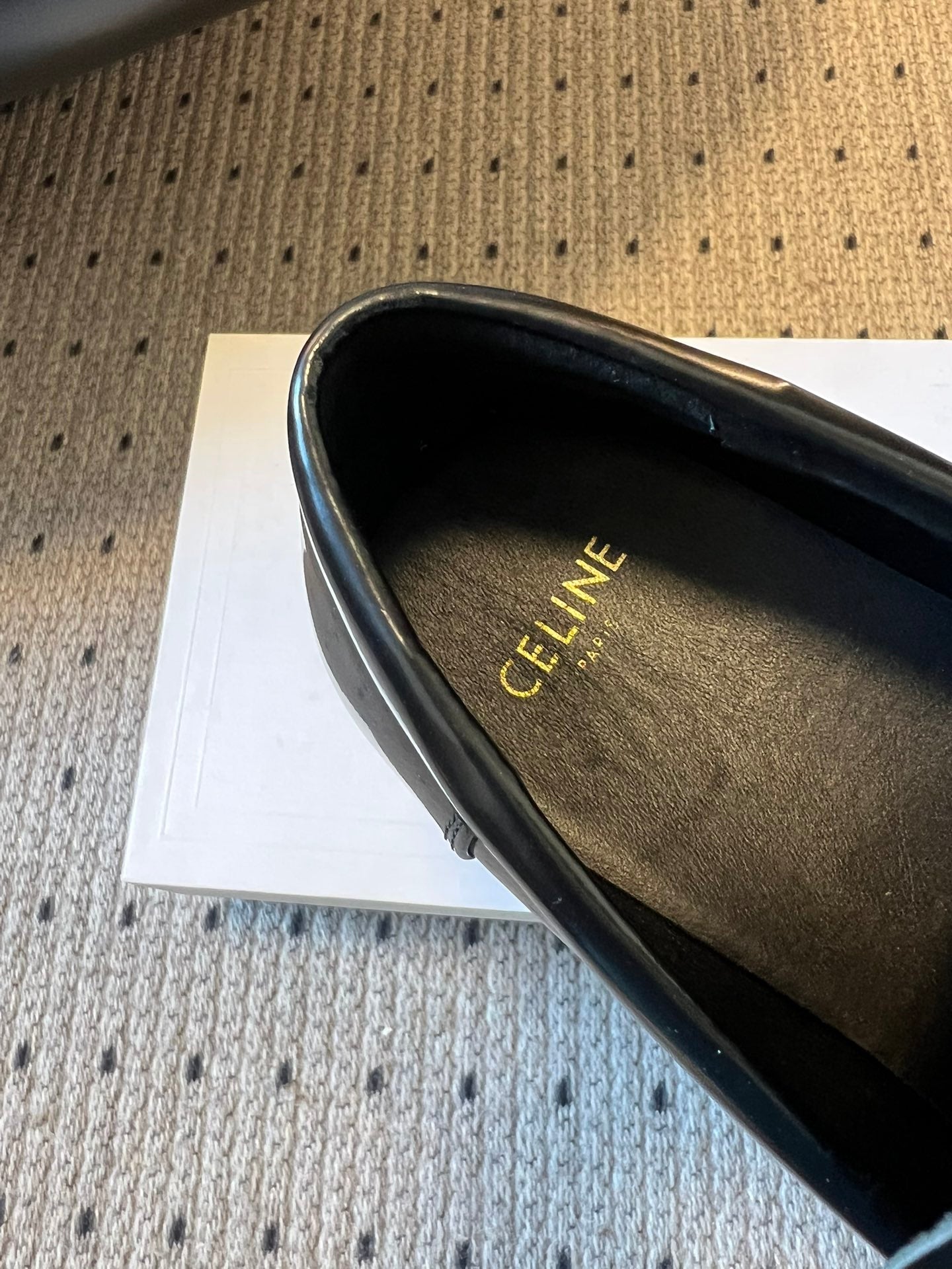 CELINE 26S LOAFER IN BLACK CALFSKIN WITH ARC DE TRIOMPHE BUCKLE