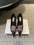 JIMMY CHOO 26S HIGH HEELS 70 MM IN DARK RED PATENT CALFSKIN