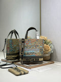 DIOR 26S BOOK TOTE BAG 25 IN MUTICOLOR RAFFIA STYLE 3